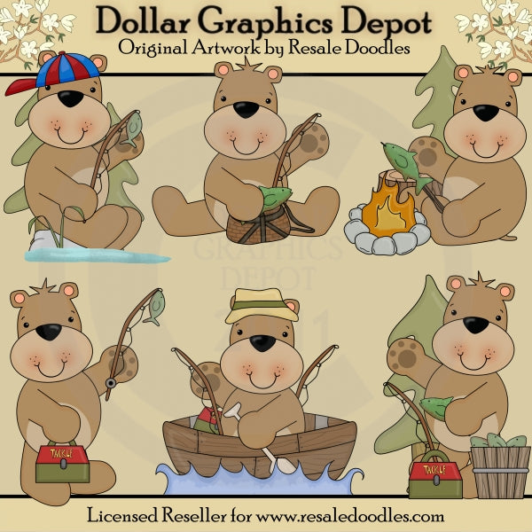 Orso pescatore Ole - ClipArt