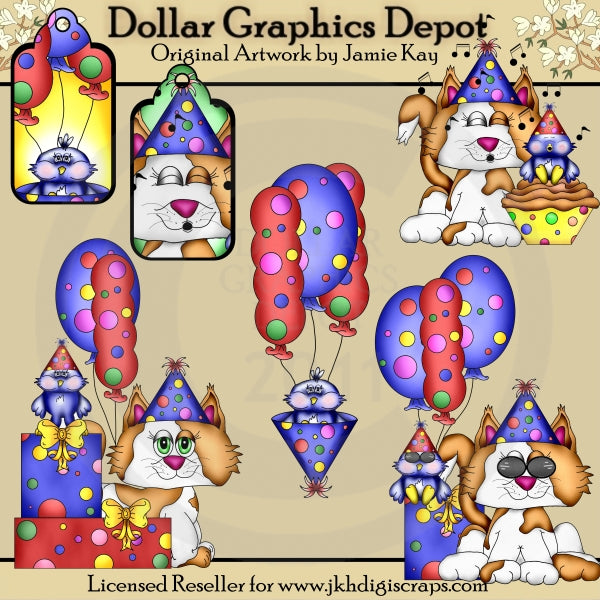 Oscar and Pete - Birthday - Clip Art