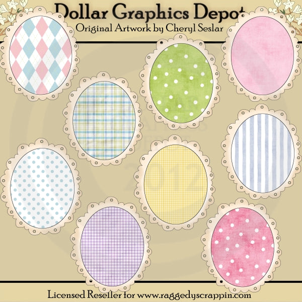 Marcos Ovalados De Doodle - Bebé - Clipart