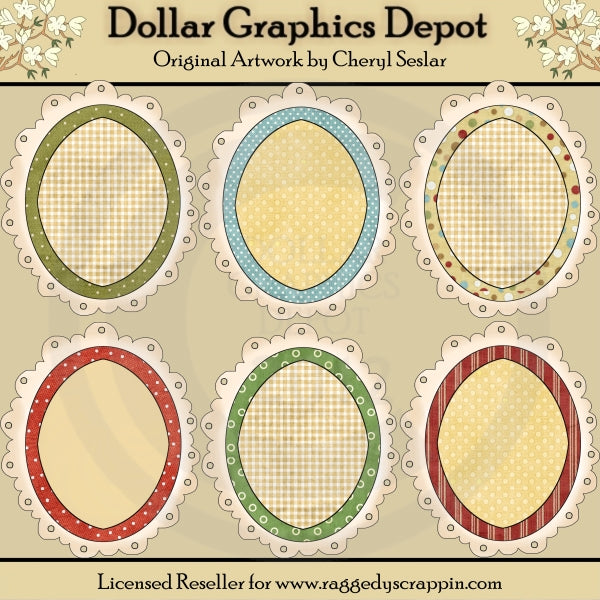 Cornici ovali Doodle - Natale - ClipArt