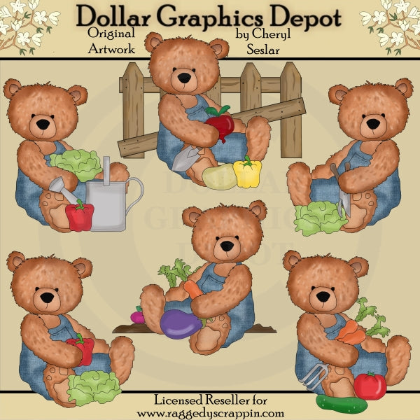 Orsacchiotti complessivi - In giardino - ClipArt