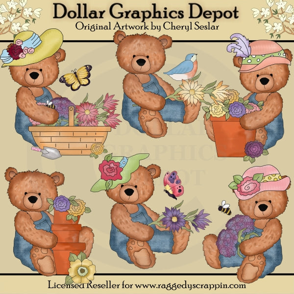 Orsacchiotti complessivi - graziosi fiori - ClipArt