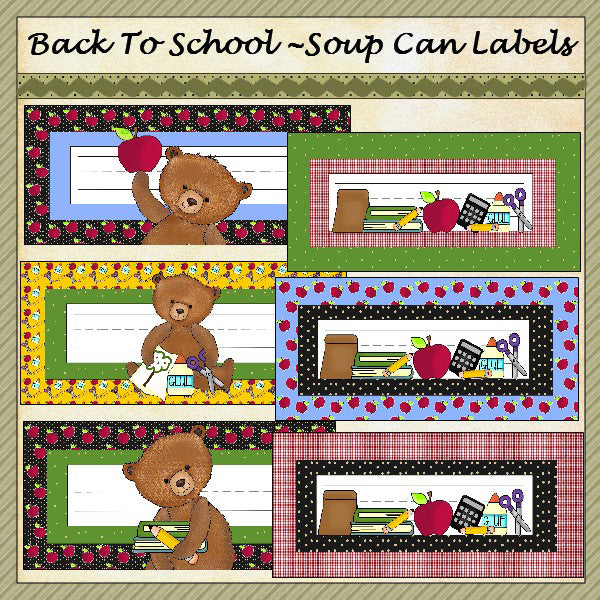 ~Back To School~  Soup Can Label...(04)