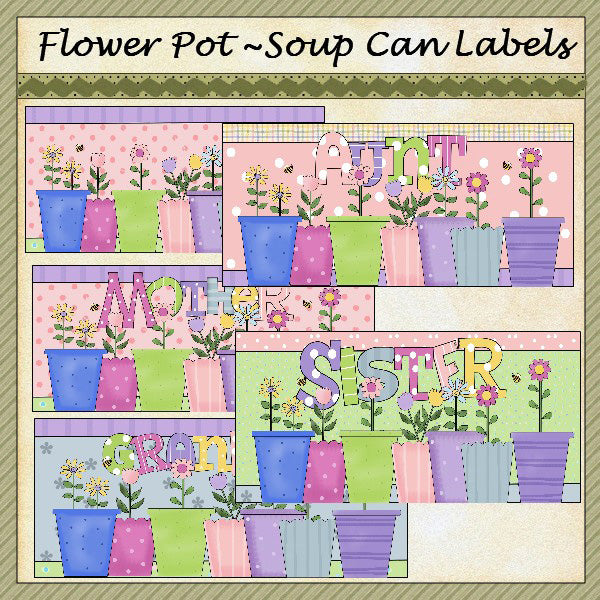 ~Flower Pot~ Soup Can Label...(09)