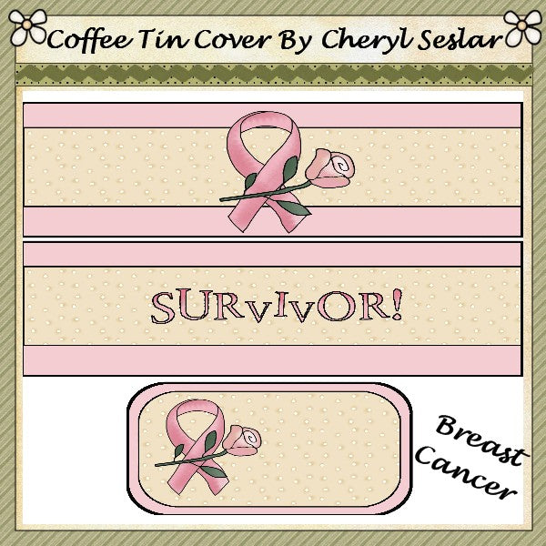 ~Sobreviviente del cáncer de mama~ Lata de café internacional *ctc07