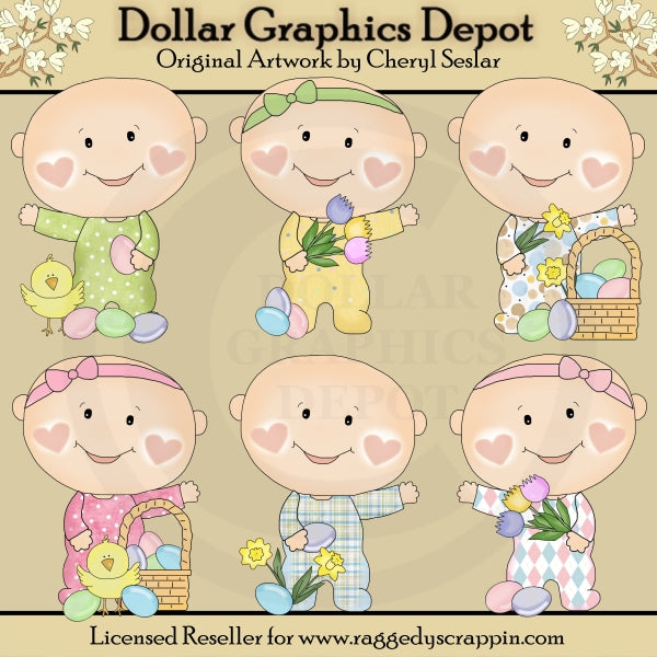 Pigiama Babies - Auguri di Pasqua - ClipArt