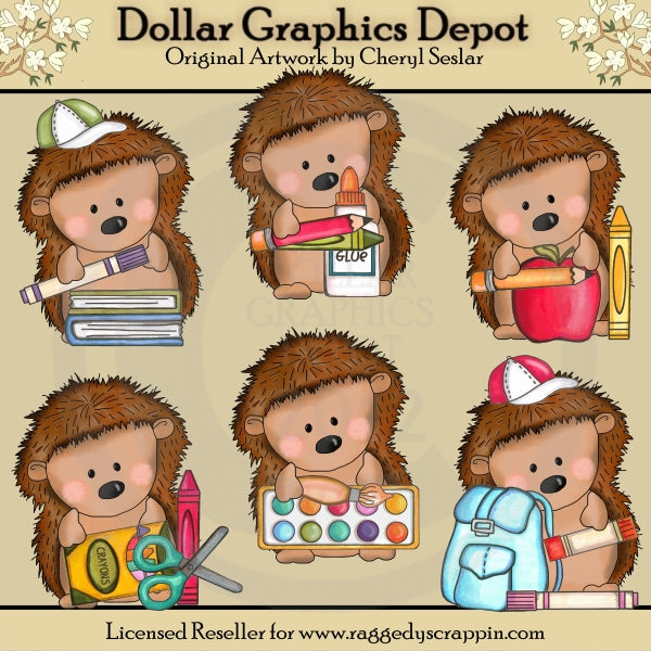 Pepper The Hedgehog - Va A La Escuela - Clipart