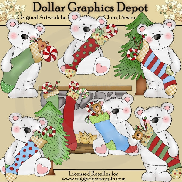 Calze dell'orso polare alla menta piperita - ClipArt