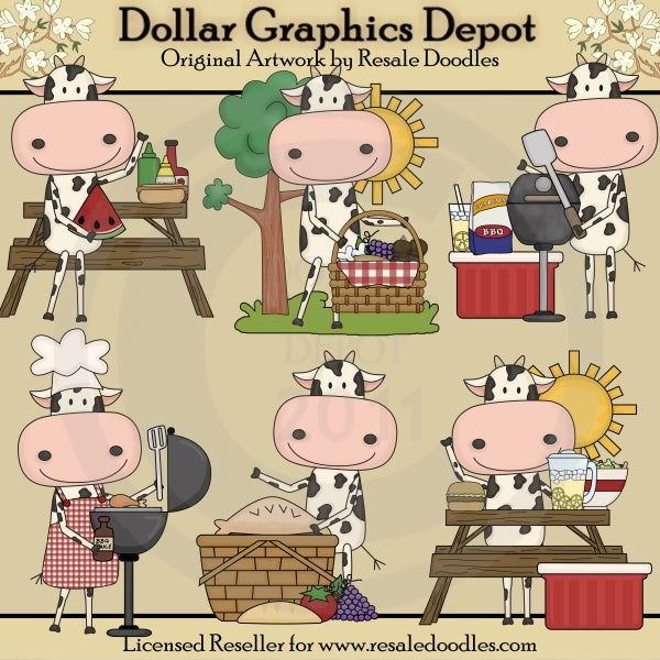 Mucche da picnic - ClipArt