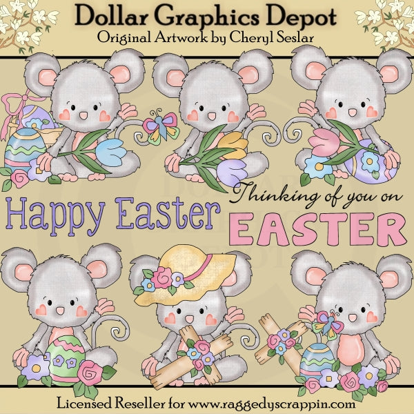 Pinky Mouse - Benedizioni di Pasqua - ClipArt