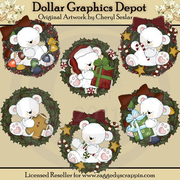 Ghirlande natalizie di orsi polari - ClipArt
