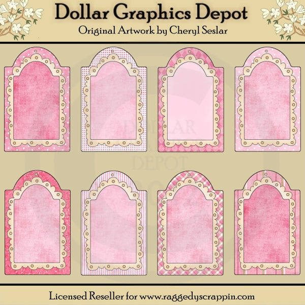 Pretty In Pink Doodle Tags - Printables