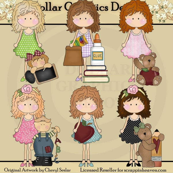 Pretty School Teachers - Clip Art