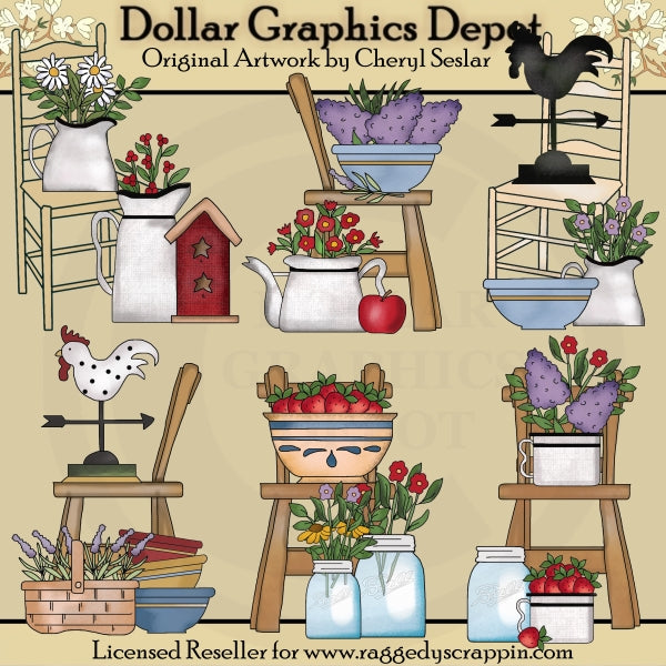 Sedie Country Prim - ClipArt