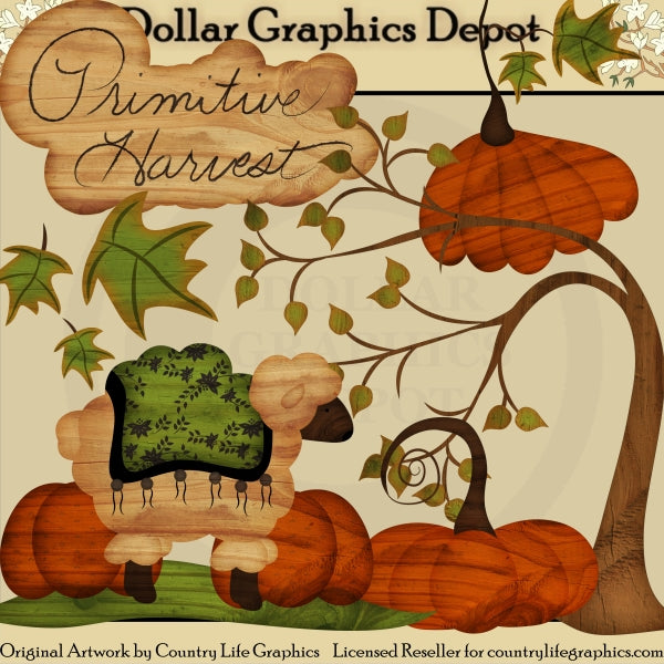 Primitive Harvest - Clip Art