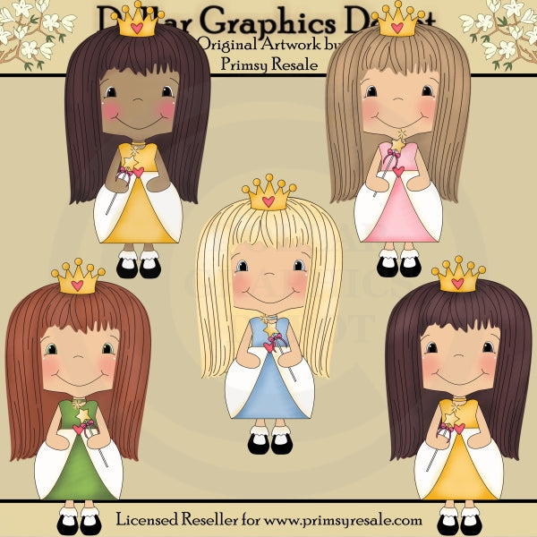 Primsy Princess Girls 1 - Clip Art