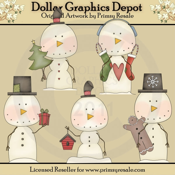 Pupazzo di neve primitivo 1 - ClipArt