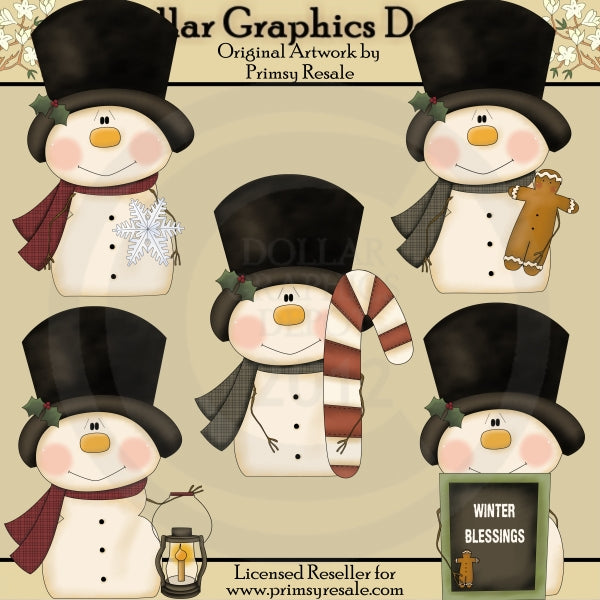 Pupazzi di neve primitivi - ClipArt