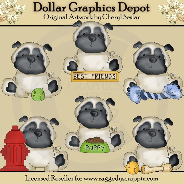 Pugsley Puppy - Clip Art