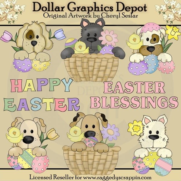 Sbirciatori di cuccioli - Pasqua - ClipArt