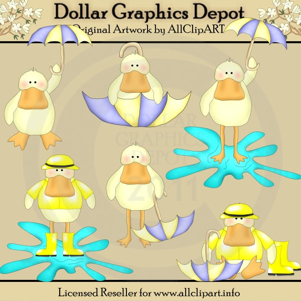 Anatre del giorno di pioggia - ClipArt