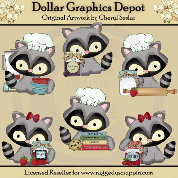 Mapache Rascal En La Cocina - Clipart