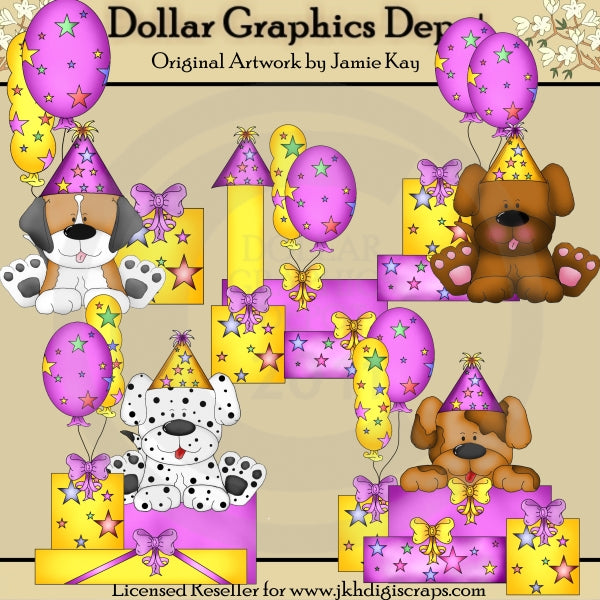 Rex y Roxy - Cumpleaños - Clipart