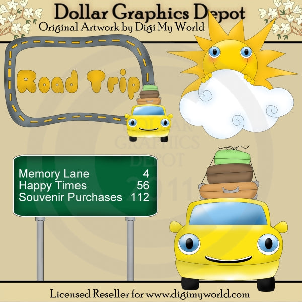 Viaggio su strada - ClipArt