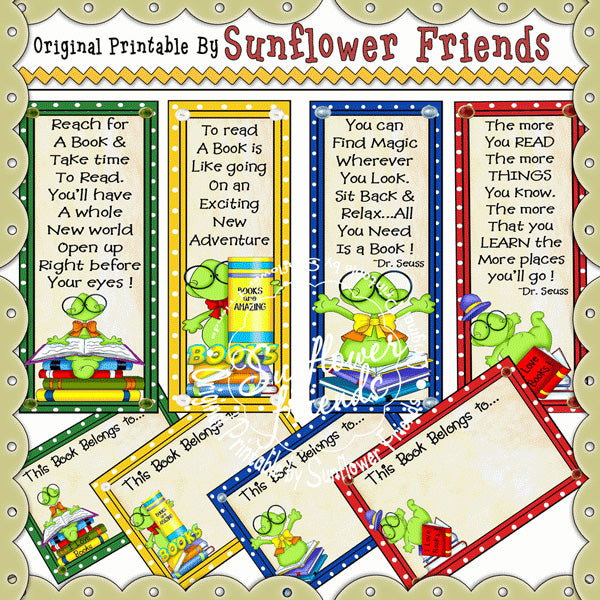 Bookworm Bookmarks & Book Labels...Set of 4