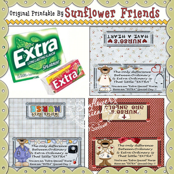 Extra Ordinary Nurse Set of 3 Toppers