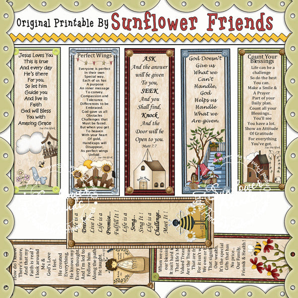 Segnalibri ispiratori (uno)...set di 8