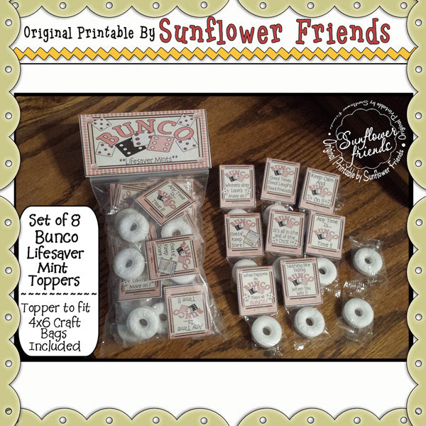 Bunco... Toppers salvavita alla menta... Set di 8