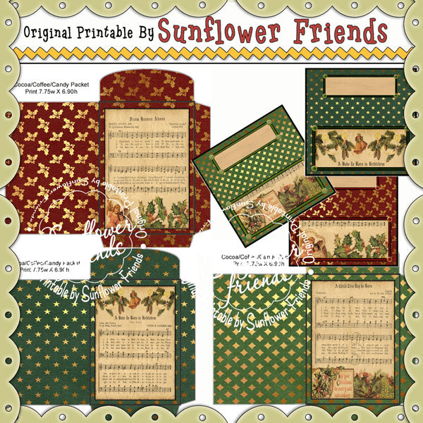 Christmas Sheet Music Cocoa Packets