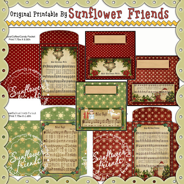 Christmas Sheet Music  Two...Envelope Packets