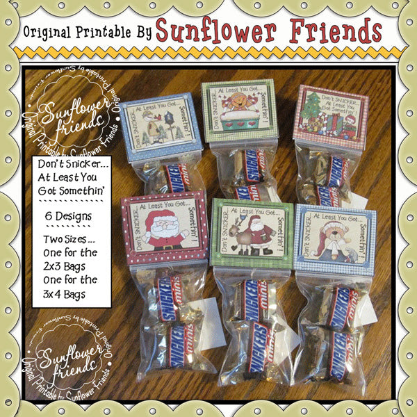 Don't Snicker..Christmas Mini Snicker Bag Toppers