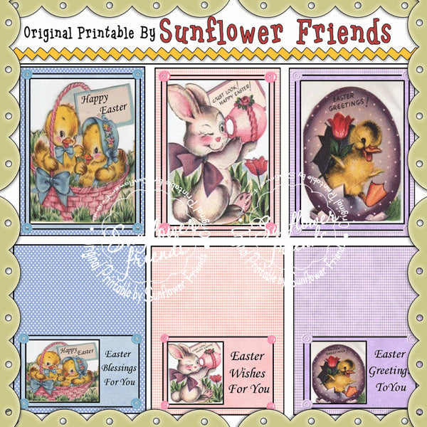 Easter Vintage Card Insert & Topper...3 Sets *JB_B