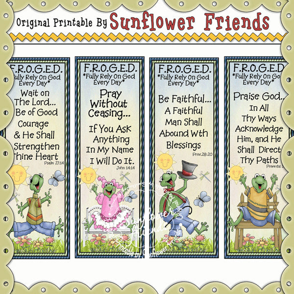Segnalibri FROGED **Set di 4 (Set 2)