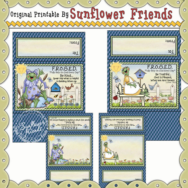 Biglietti per appunti ripiegabili FROGED (set n. 4)