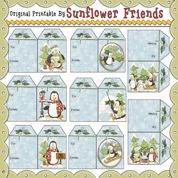 Cool Penguins...Set of 8 Gift Tags