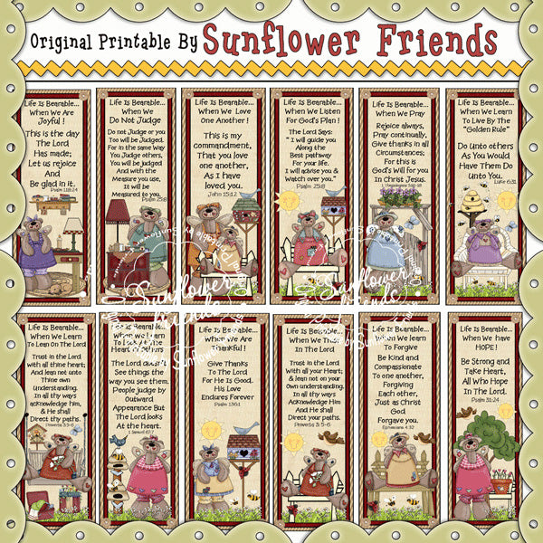 La vita è sopportabile)...Set di 12 segnalibri