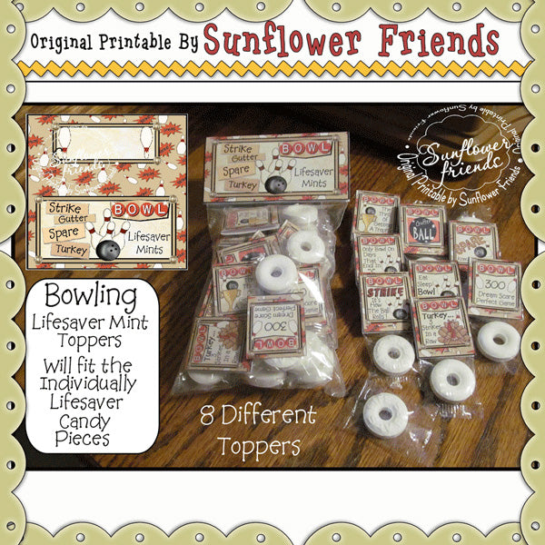 Bowling Lifesaver Toppers...Set of 8