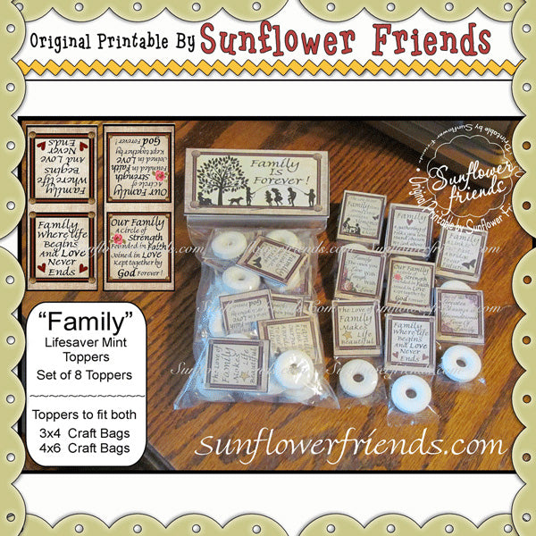 Family Lifesaver Mint Toppers...Set of 8