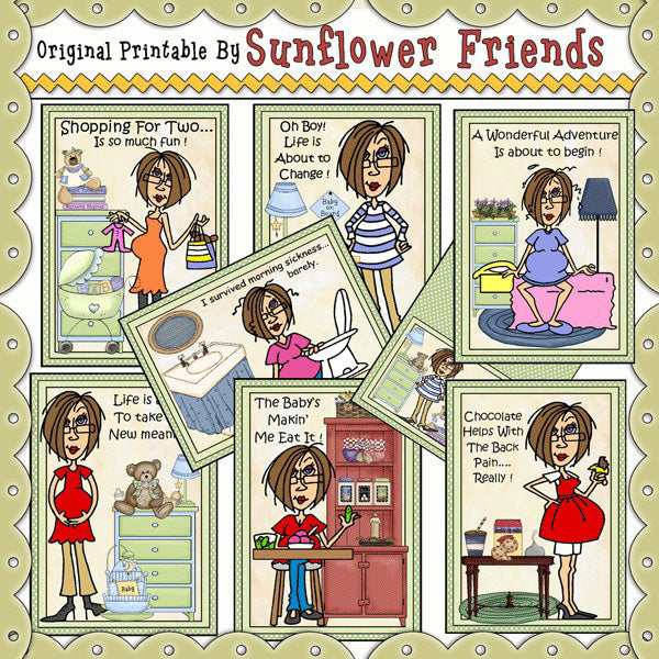 JJ Baby On Way - Pocket Cards - Magnets - Printables