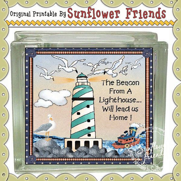 Lighthouse "Beacon Lighthouse" Glass Block & Tile  *07