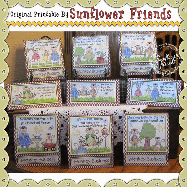 Monkey Business...Set di 6 buste di fiammiferi grandi (uno)