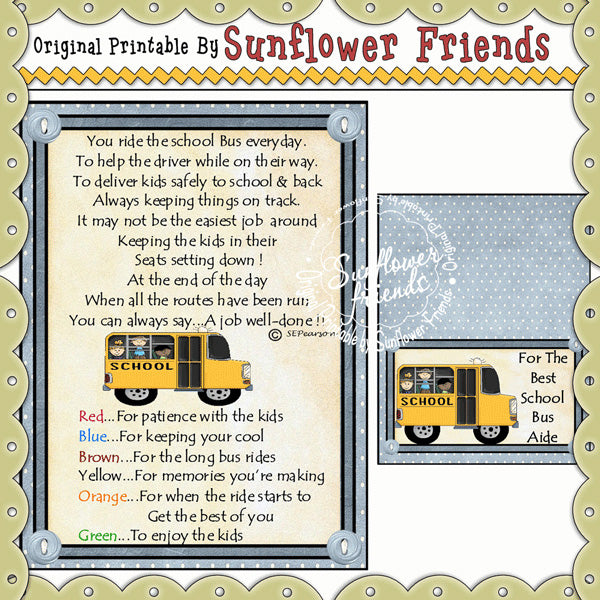 For The Best School Bus Aide  *MM570