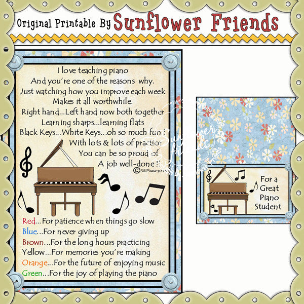 For A Great Piano Student   *MM 573