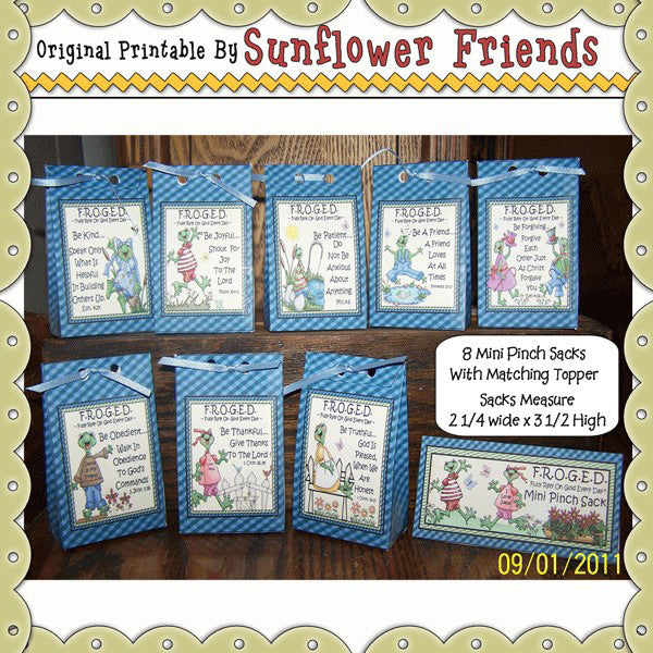 F.R.O.G.E.D.  Mini Pinch Sack  * Set of 8