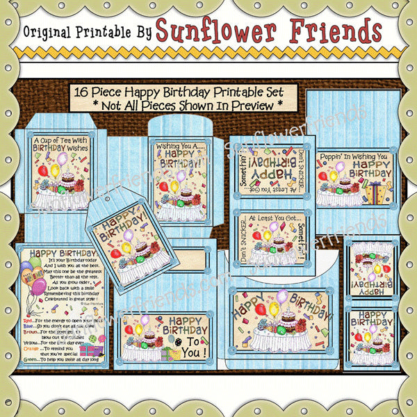Happy Birthday 16 Piece Printable Pack