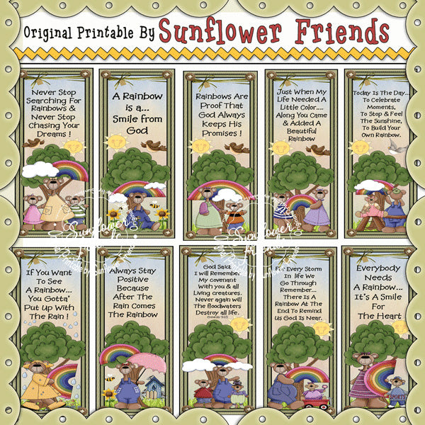 Segnalibri Orsi Arcobaleno * Set da 10